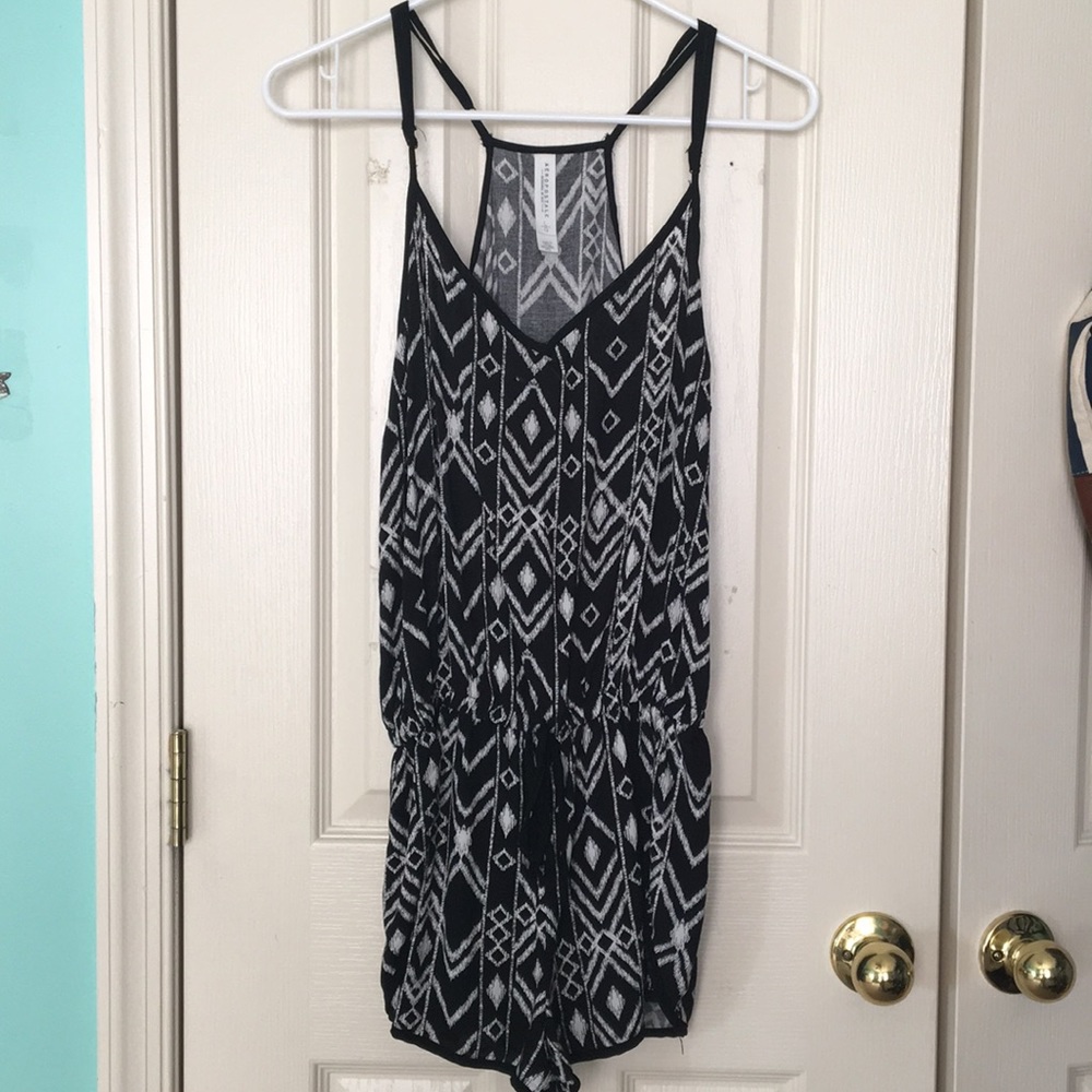 Black and White Patterned Romper